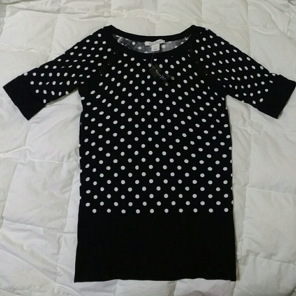 White House Black Market Dot Sweater NWT